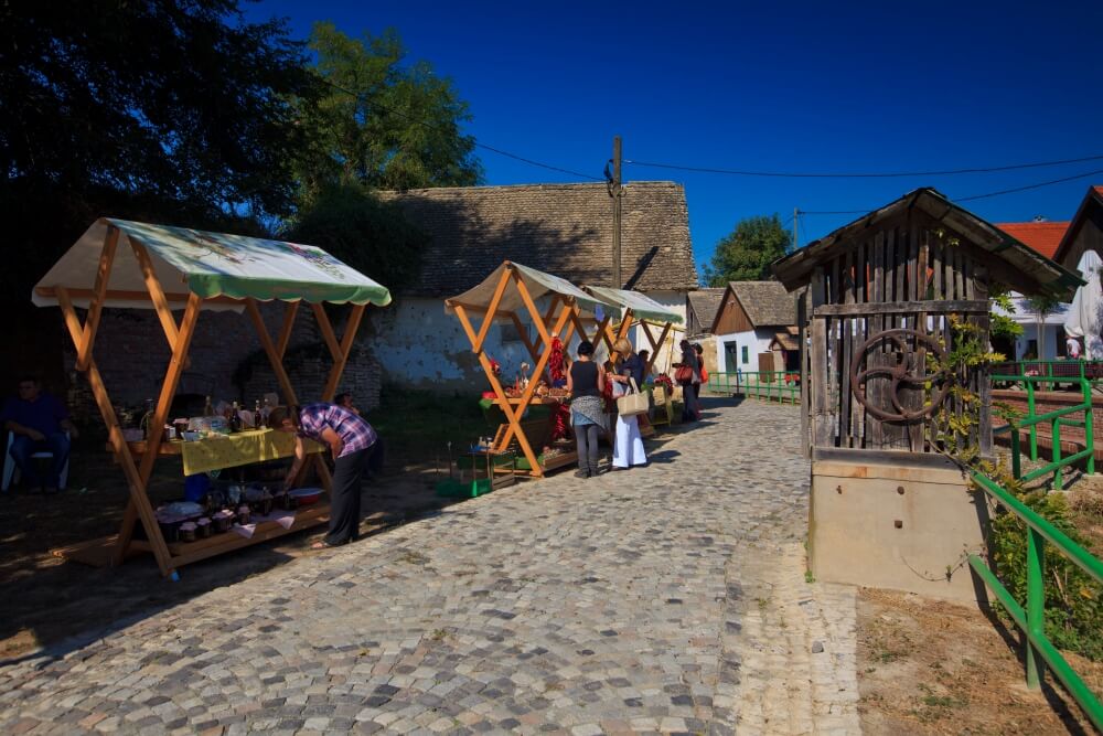 Stalls set up for an event in the Surduk at  Zmajevac